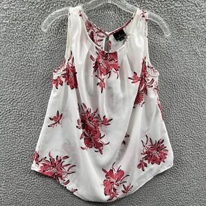 Womens Flowy Floral Boho Blouse Top M Indie Lightweight Sleeveless Spring Casual